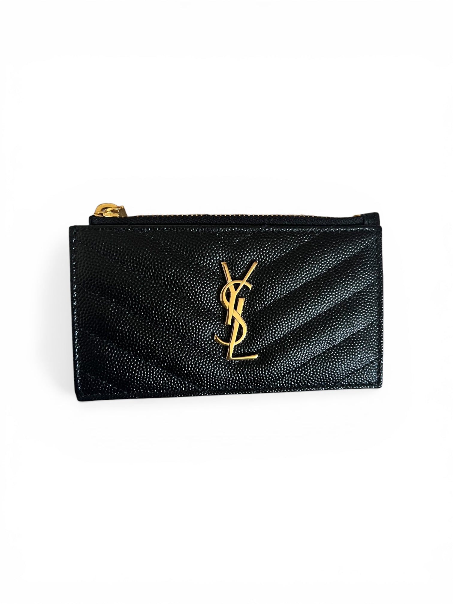Saint Laurent porte-cartes zippé