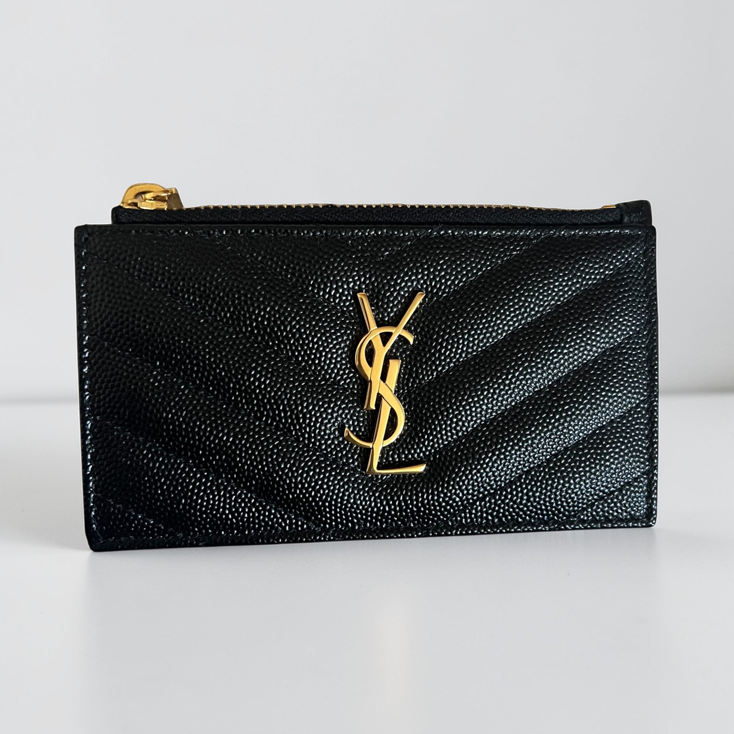 Saint Laurent porte-cartes zippé