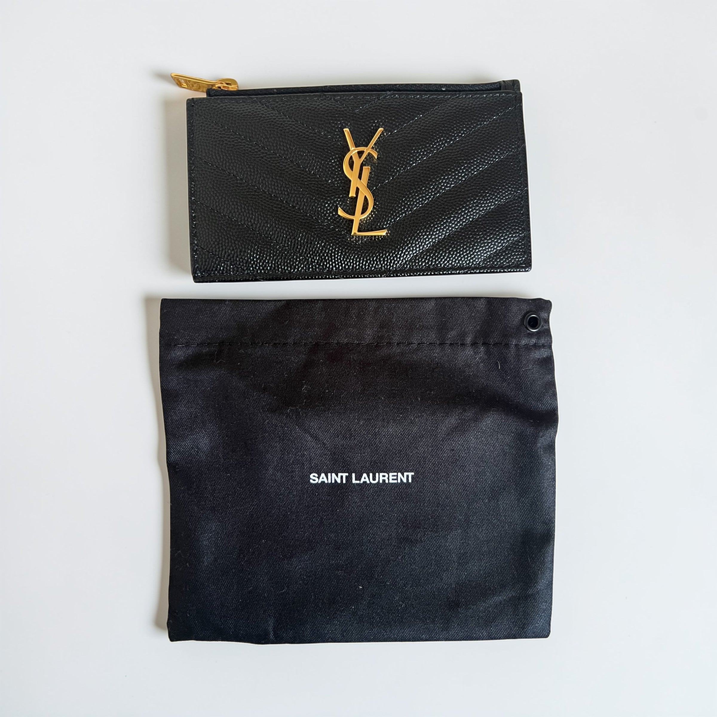 Saint Laurent porte-cartes zippé